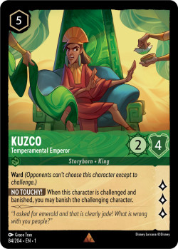 Disney Lorcana Trading Card Game The First Chapter KUZCO Temperamental Emperor