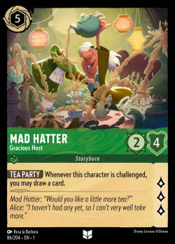 Disney Lorcana Trading Card Game The First Chapter MAD HATTER Gracious Host