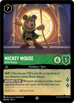 Disney Lorcana Trading Card Game The First Chapter MICKEY MOUSE Artful Rogue