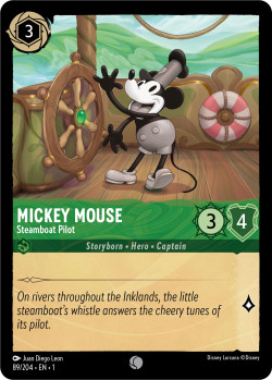 Disney Lorcana Trading Card Game The First Chapter MICKEY MOUSE Steamboat Pilot