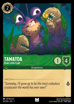 Disney Lorcana Trading Card Game The First Chapter TAMATOA Drab Little Crab