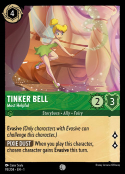 Disney Lorcana Trading Card Game The First Chapter TINKER BELL Most Helpful