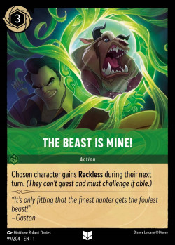 Disney Lorcana Trading Card Game The First Chapter THE BEAST IS MINE!